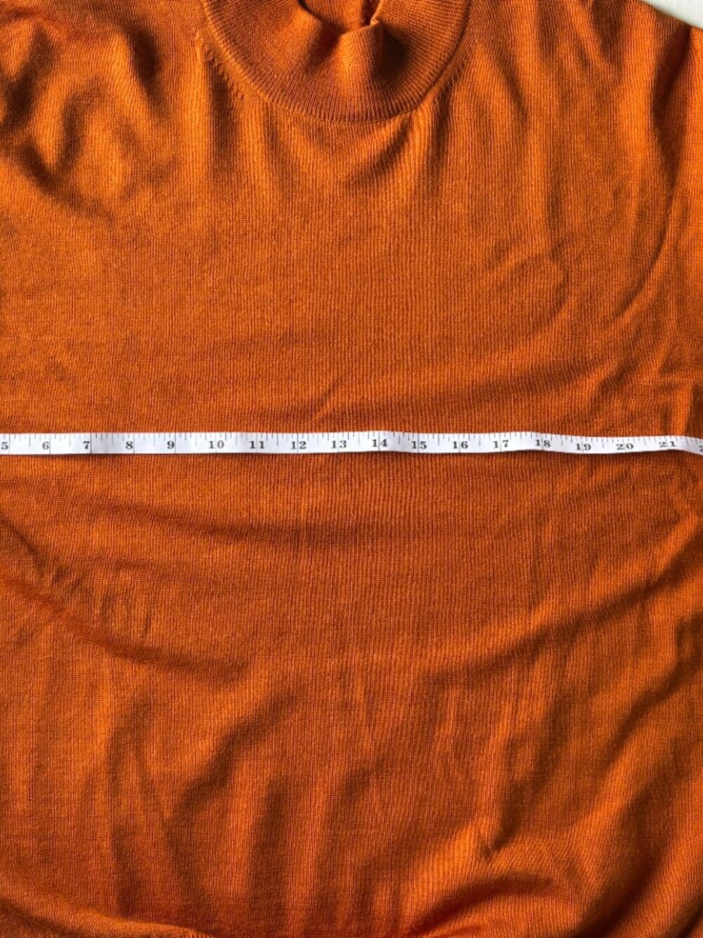 Gran Sasso Italy Wool Cashmere Silk Sweater Mens Orange Mock Neck Luxury Knit XL - Picture 4 of 7